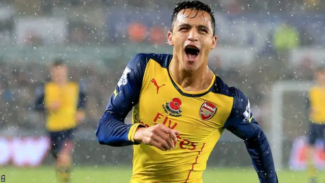 Alexis Sanchez celebrates for Arsenal