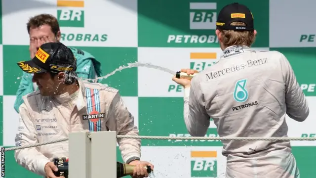 Massa and Rosberg celebrate