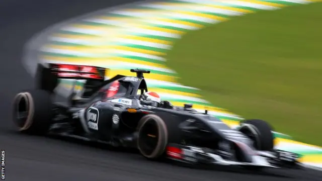 Adrian Sutil of Germany and Sauber F1 drives during final practice for the Brazilian Formula One Grand Prix at Autodromo Jose Carlos Pace on November 8, 2014.