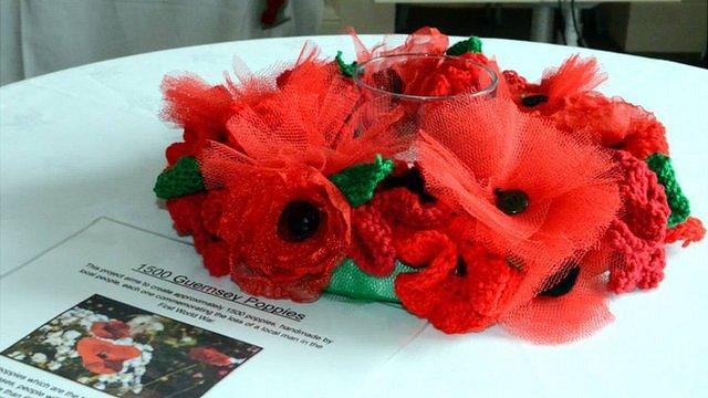 Poppies made as part of the 1,500 Guernsey poppies