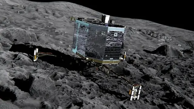 Philae lander on comet - artist impression