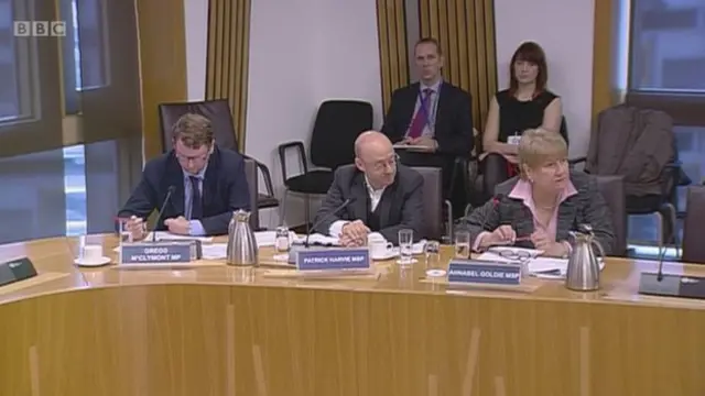 Labour MP Gregg Mclymont, Scottish Green MSP Patrick Harvie, Scottish Conservative MSP Annabel Goldie