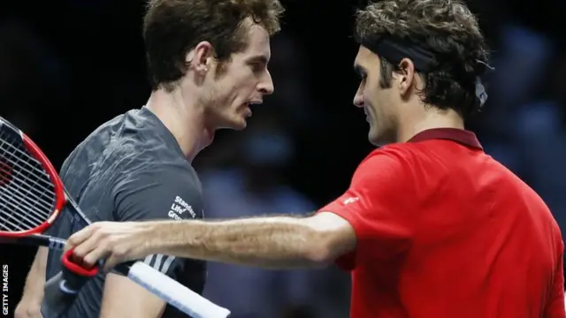 Andy Murray (left) with Roger Federer