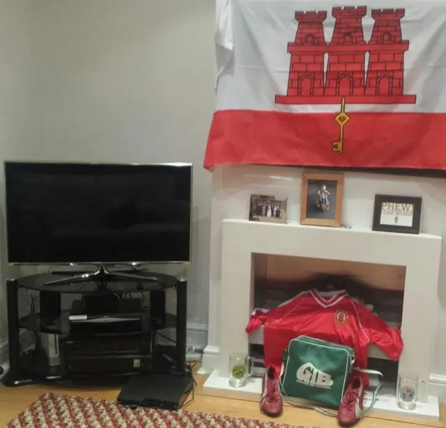 GIbraltar fan's living room