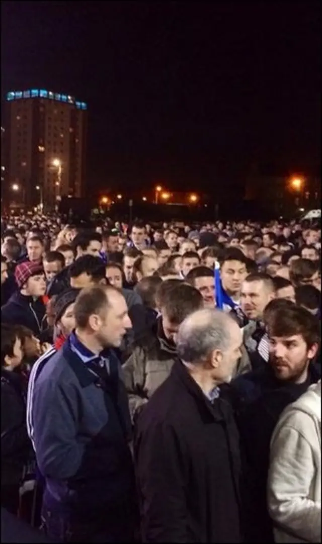 Supporters outside Celtic Park