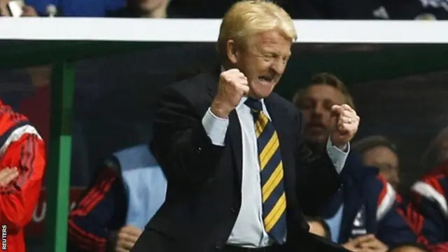 Gordon Strachan celebrates