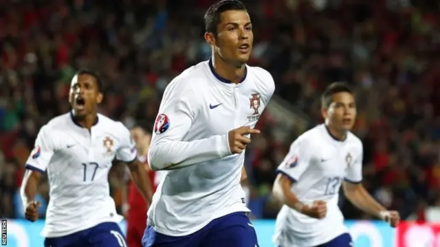 Cristiano Ronaldo celebrates