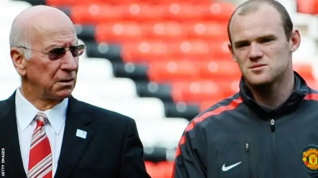 Bobby Charlton and Wayne Rooney