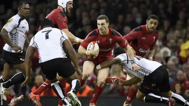 George North of Wales v Fiji