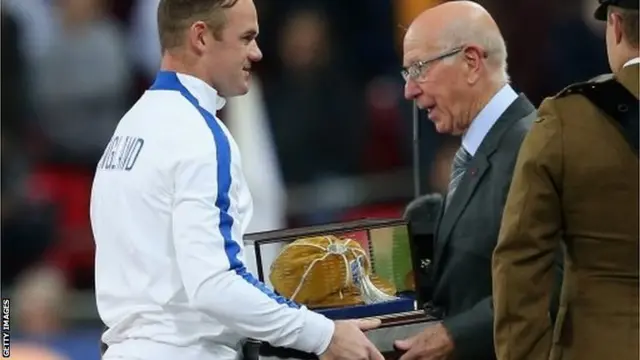 Bobby Charlton and Wayne Rooney