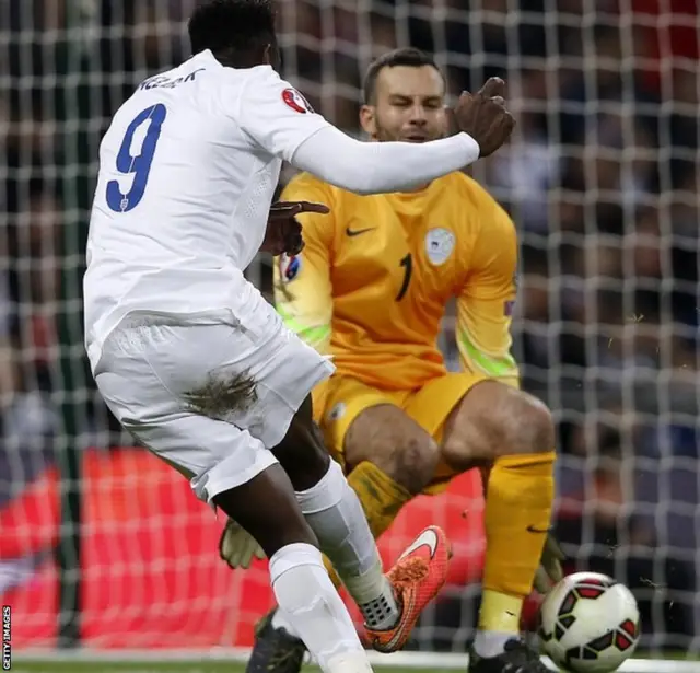 Danny Welbeck scores his second of the match