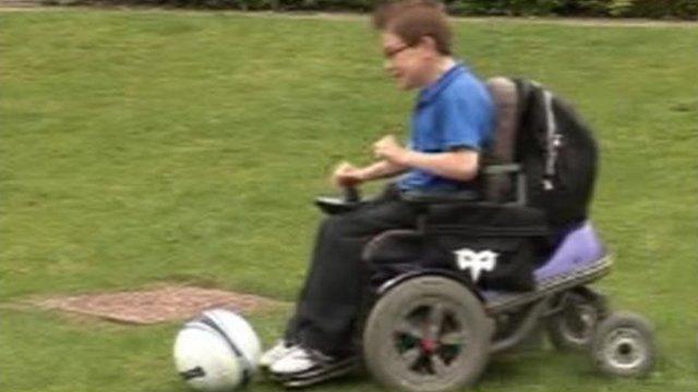 Boy in wheelchair