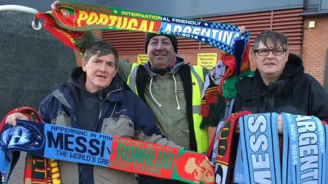 Scarf sellers outside Old Trafford