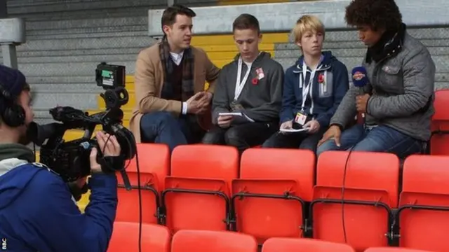 Harry and Charlie with CBBC Kickabout