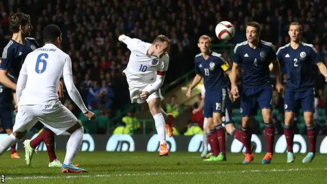 Wayne Rooney heads home England's third