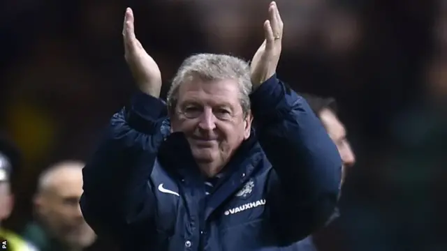 England manager Roy Hodgson applauds the crowd at Celtic Park