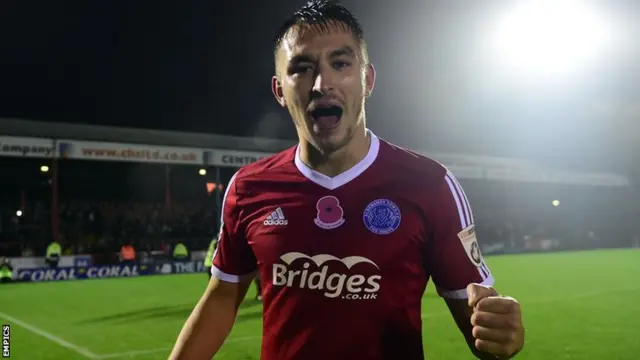 Aldershot Town's Brett Williams celebrates