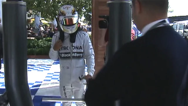 Lewis Hamilton tries to get back to the pits after breaking down in practice one in Australia