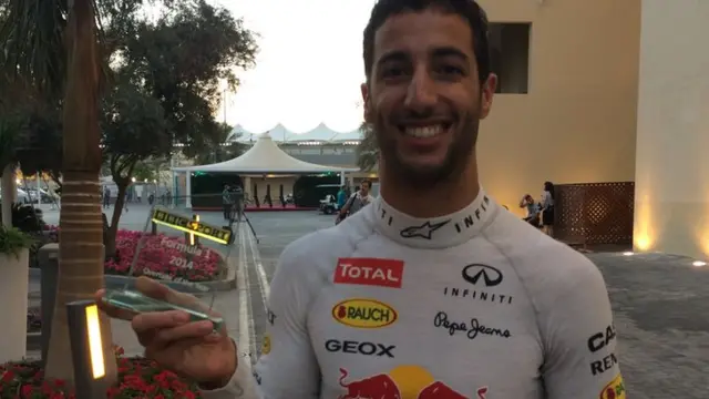 Daniel Ricciardo with award for overtake of the year