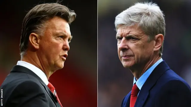 Manchester United manager Louis van Gaal and Arsenal boss Arsene Wenger