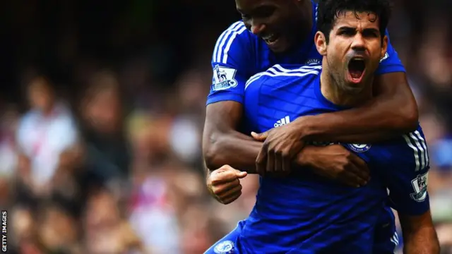 Diego Costa celebrates for Chelsea