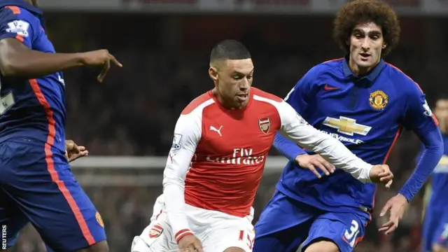 Arsenal's Alex Oxlade-Chamberlain breezes past Marouane Fellaini