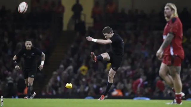 Beauden Barrett scores a penalty