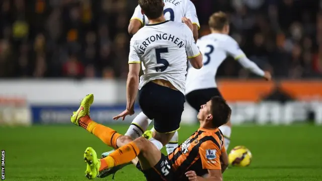 Gaston Ramirez chops down Jan Vertonghen