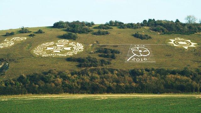 New Centenary Badge, at Fovant Down, Wiltshire