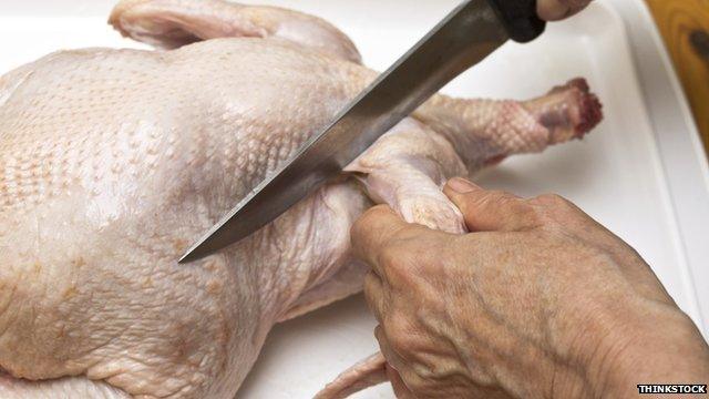 Chicken should be cooked until there is no pink meat