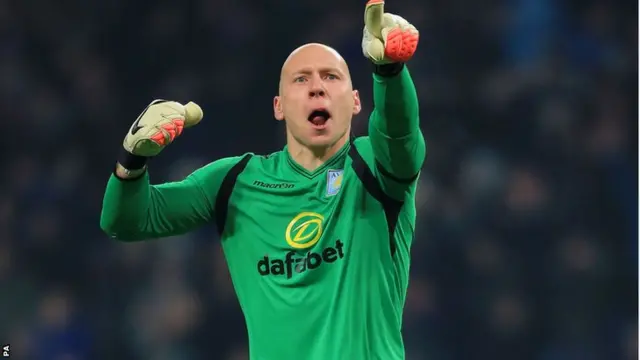 Aston Villa goalkeeper Brad Guzan