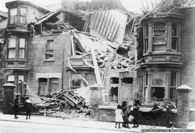 Central Estate bomb damage with kids