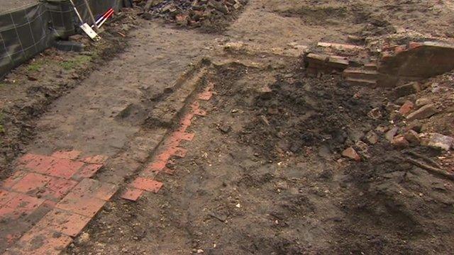 Remains of a cottage buried by a landslip at The Jackfield