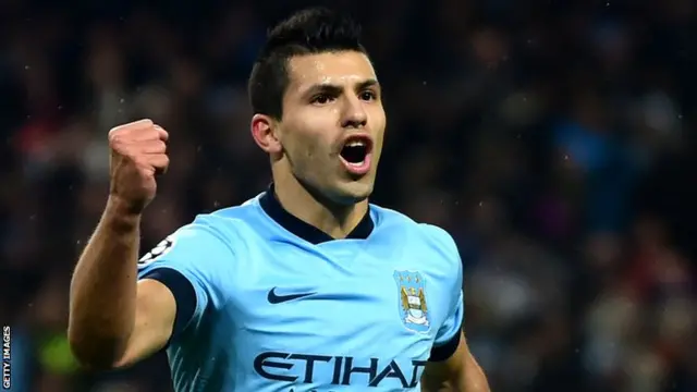 Sergio Aguero celebrates