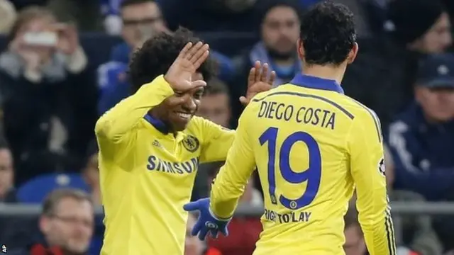 Willian celebrates