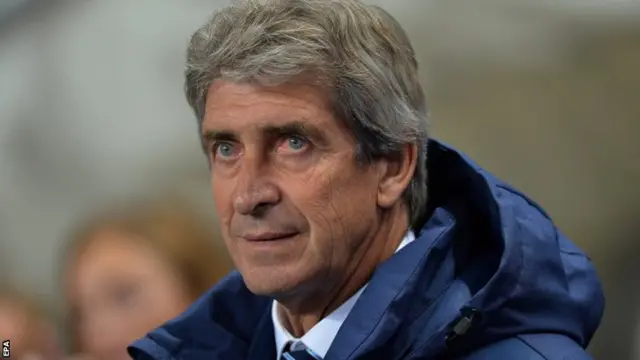 Manuel Pellegrini looks on