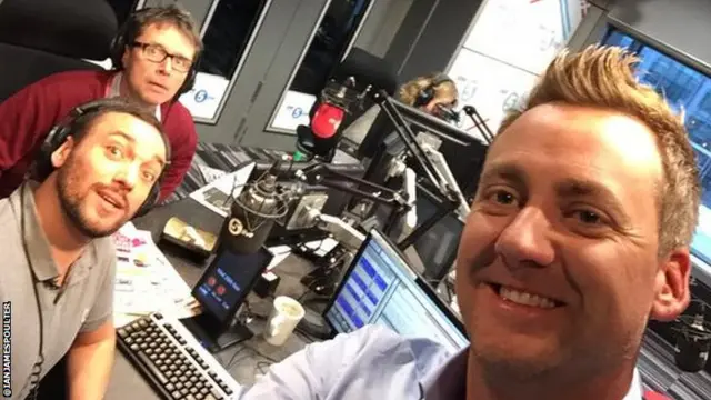 Ian Poulter in the BBC 5 live studio