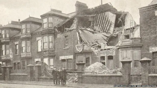 Bombardment damage to Central Estate, Hartlepool