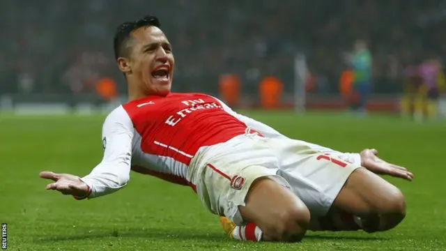 Arsenal's Alexis Sanchez celebrates