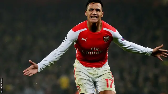 Alexis Sanchez celebrates