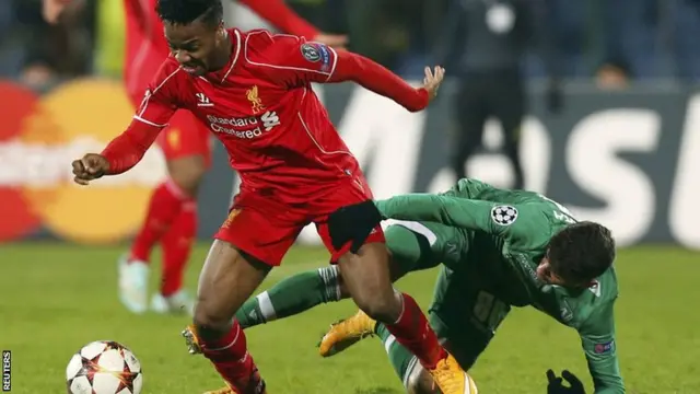 Liverpool's Raheem Sterling is fouled