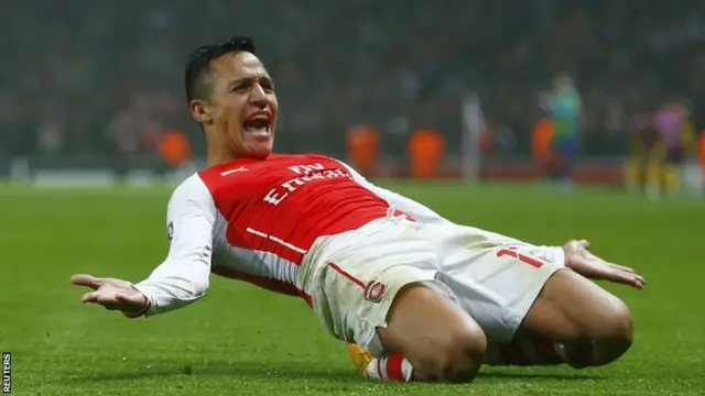 Alexis Sanchez celebrates for Arsenal