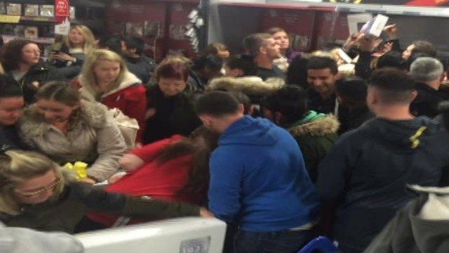 Black Friday shoppers at Tesco Cardiff