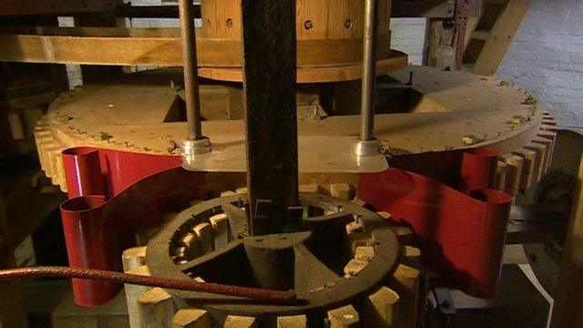 Bursledon Windmill's internal machinery