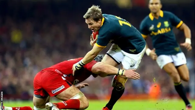 Jean de Villiers (C) of South Africa