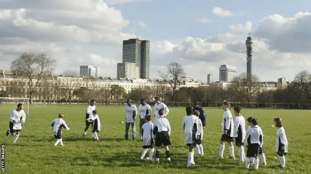 Children playing football