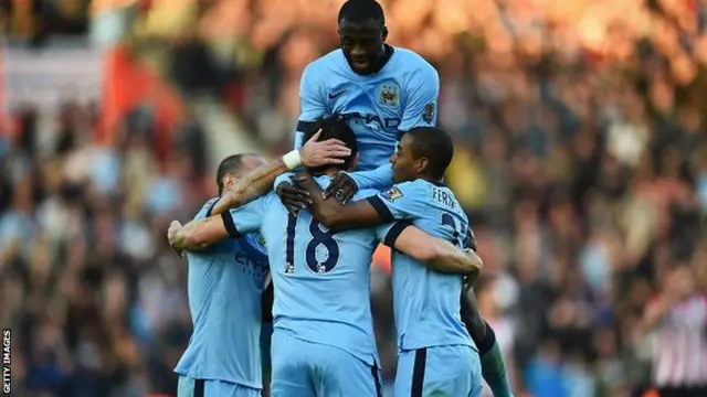 Manchester City celebrate victory over Southampton