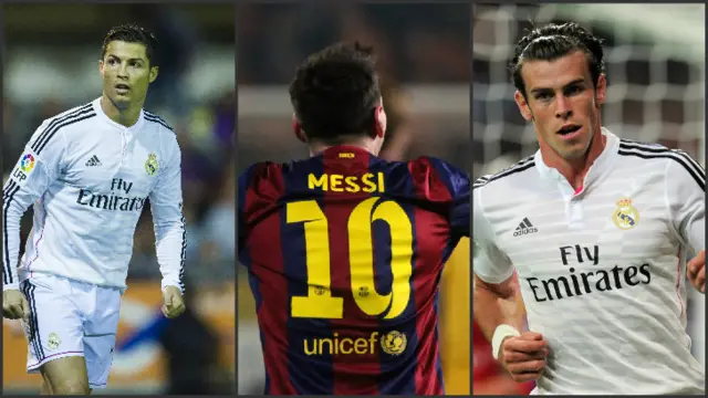 Cristiano Ronaldo, Lionel Messi and Gareth Bale