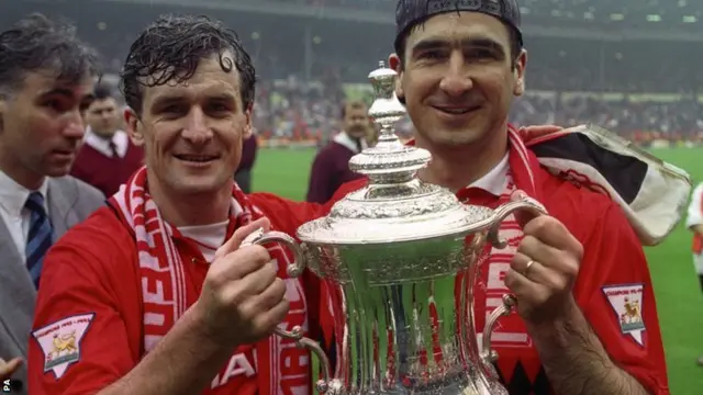 Mark Hughes and Eric Cantona