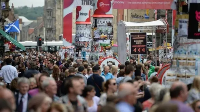 Royal mile during the Fringe